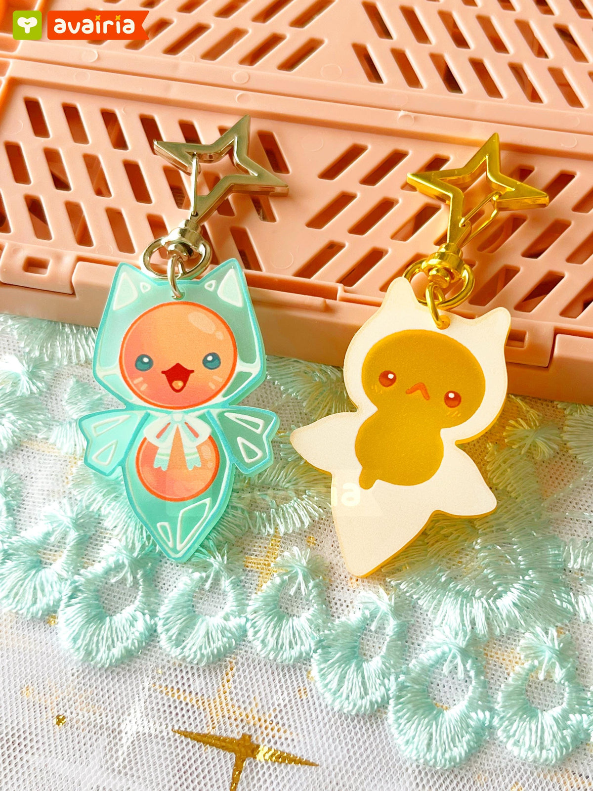 Sea Angel Charms ⋆ Frosted Acrylic ⋆ 2 Inch ⋆ Ocean Deep Sea Marine Animal Cute Food Keychain