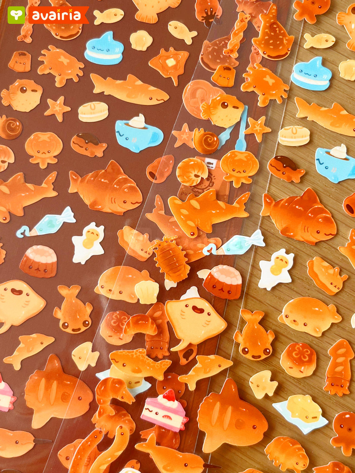 Pufferfish Patisserie ⋆ Sticker Sheet ⋆ Cute Bakery Stickers Marine Animals