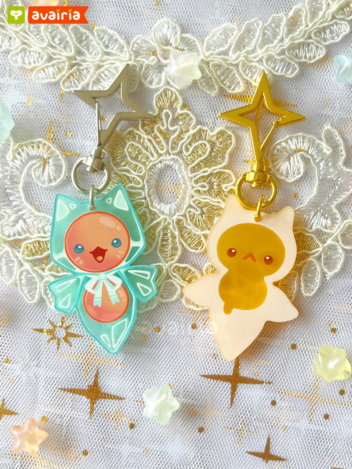 Sea Angel Charms ⋆ Frosted Acrylic ⋆ 2 Inch ⋆ Ocean Deep Sea Marine Animal Cute Food Keychain