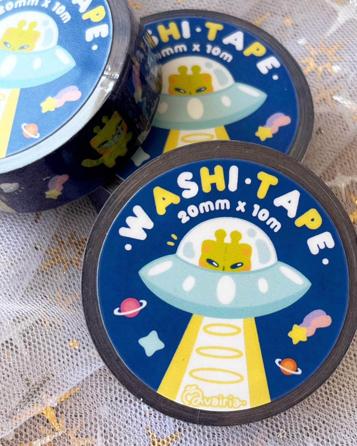 Alien Cat ⋆ Washi Tape ⋆ Glorp UFO Space Tape Stationery