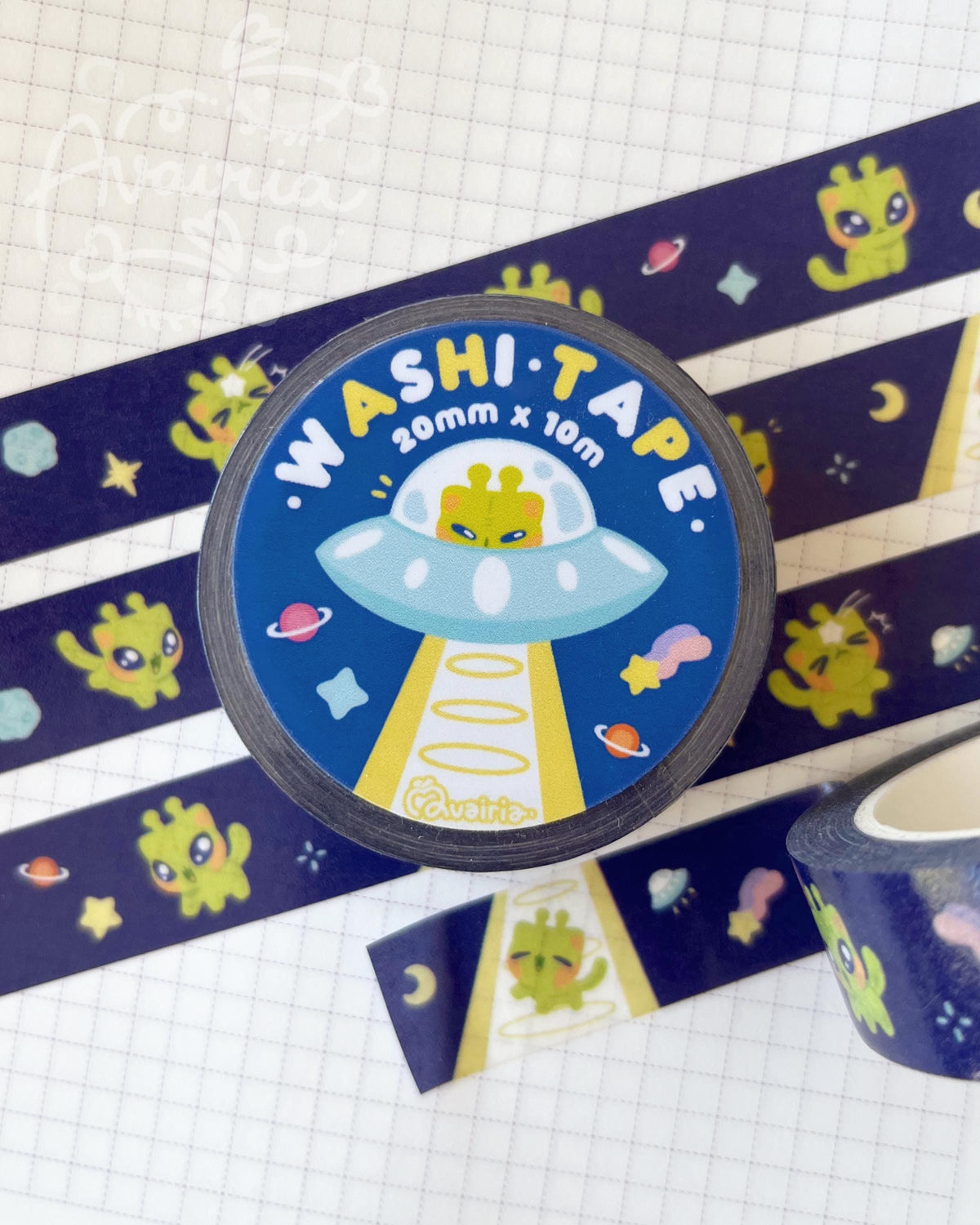 Alien Cat ⋆ Washi Tape ⋆ Glorp UFO Space Tape Stationery