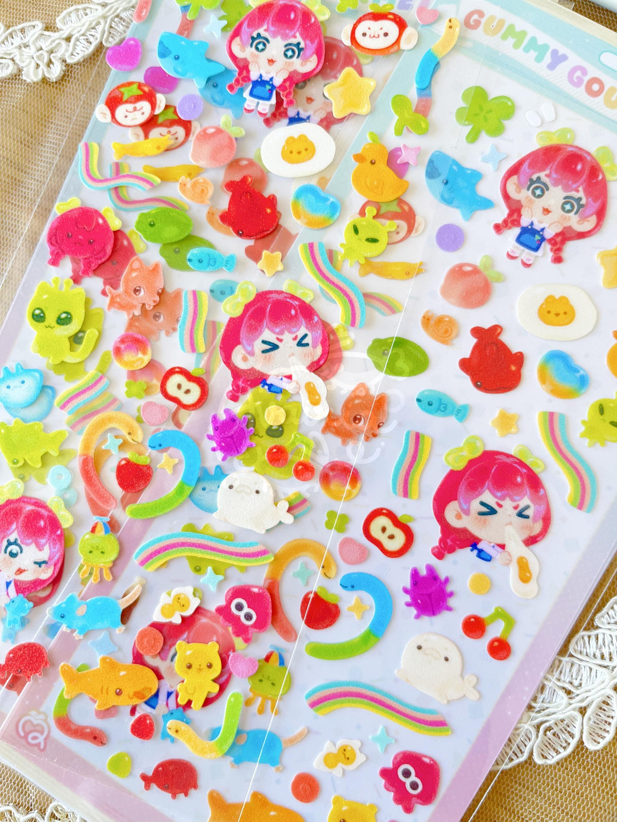 Gummy Gourmet ⋆ Sticker Sheet ⋆ Cute Food Candy Stickers Deco Stationery