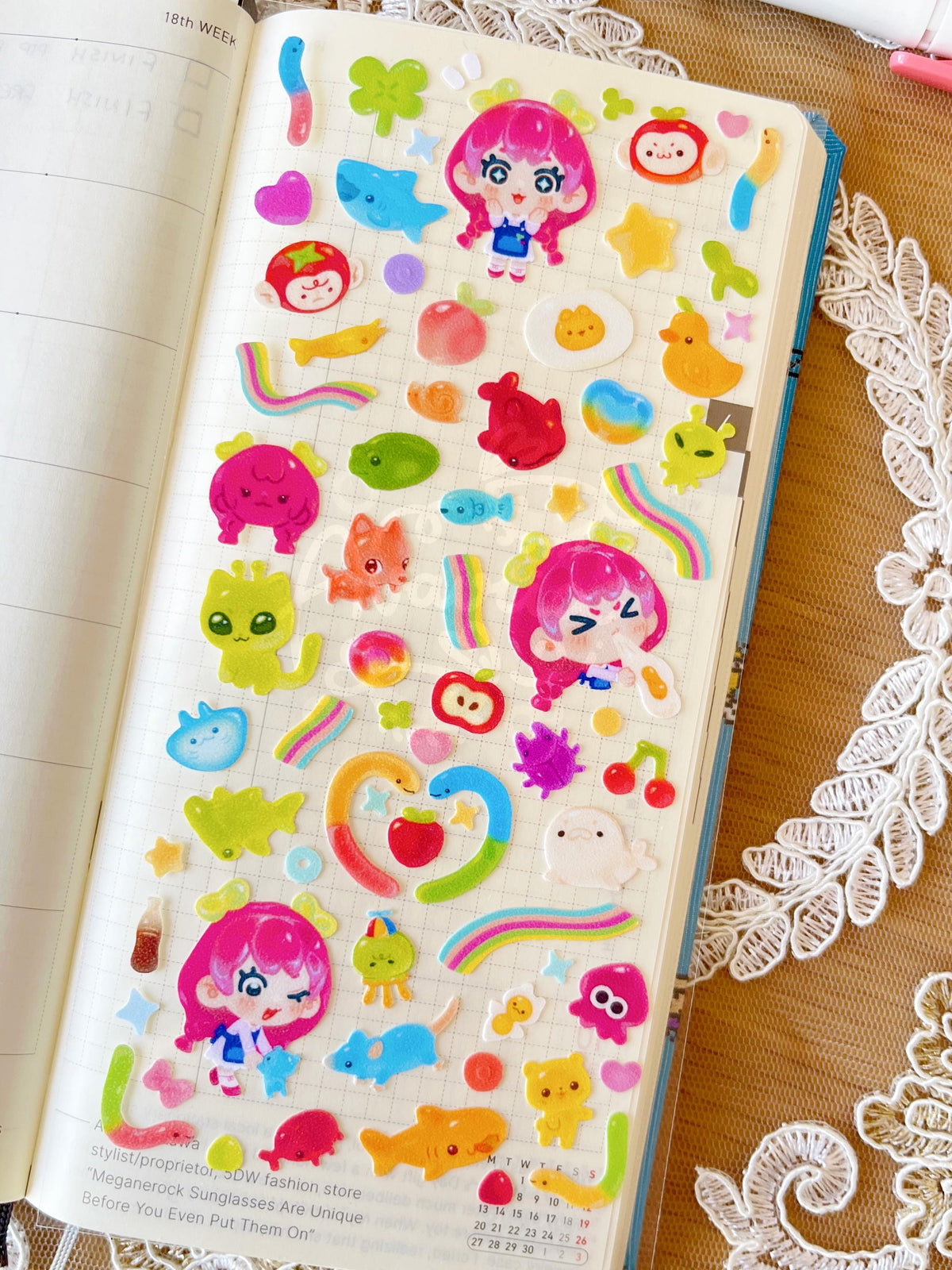 Gummy Gourmet ⋆ Sticker Sheet ⋆ Cute Food Candy Stickers Deco Stationery