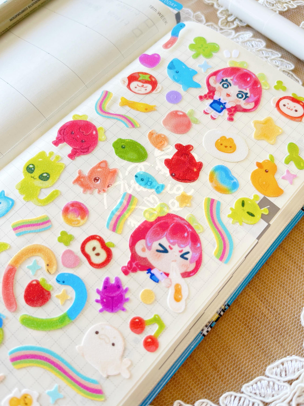 Gummy Gourmet ⋆ Sticker Sheet ⋆ Cute Food Candy Stickers Deco Stationery