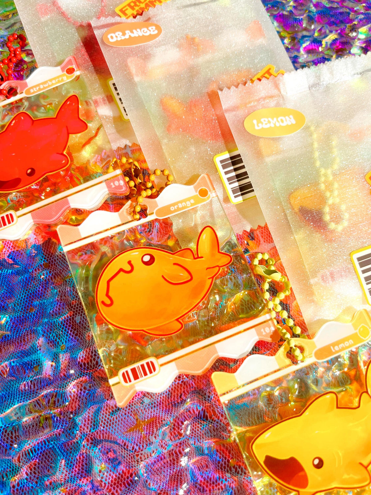 Gummy Sharks [NEW] ⋆ Ripple Acrylic Charms ⋆ 2.5inch ⋆ Cute Ocean Marine Animal Keychain