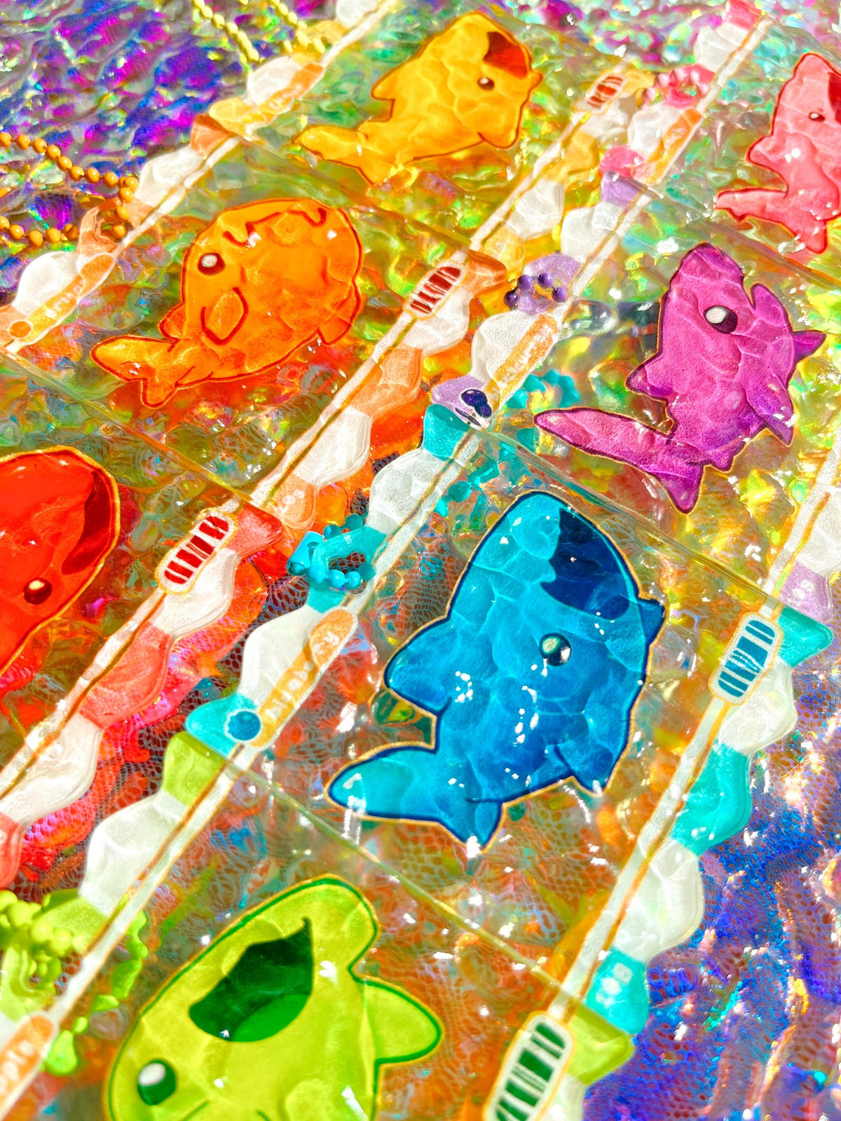 Gummy Sharks [NEW] ⋆ Ripple Acrylic Charms ⋆ 2.5inch ⋆ Cute Ocean Marine Animal Keychain