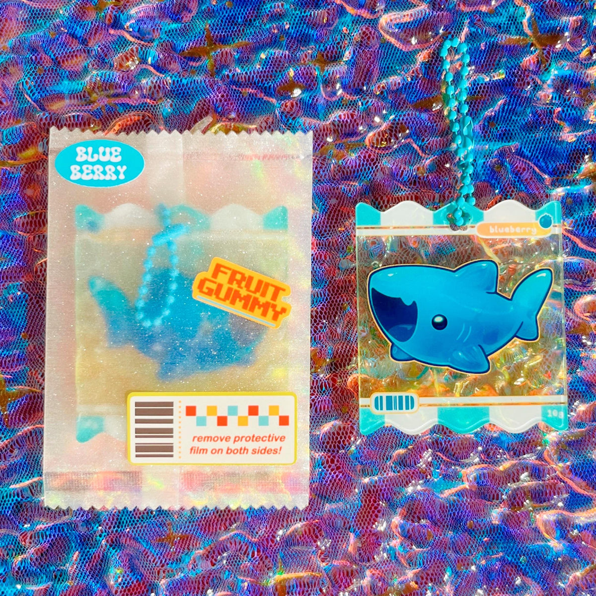 Gummy Sharks [NEW] ⋆ Ripple Acrylic Charms ⋆ 2.5inch ⋆ Cute Ocean Marine Animal Keychain