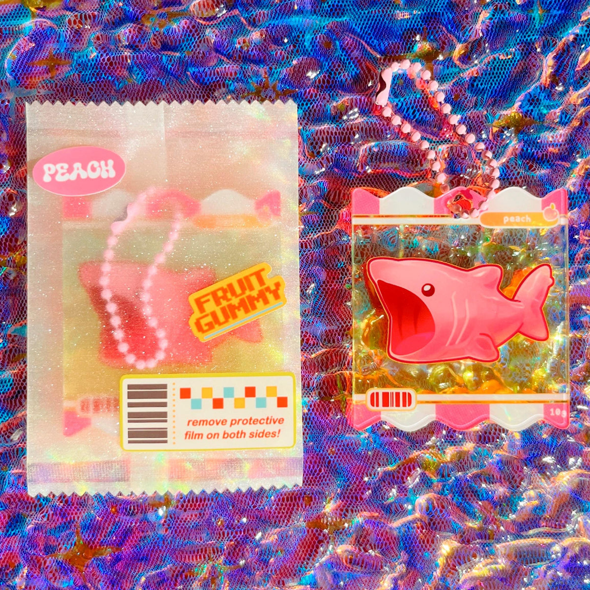 Gummy Sharks [NEW] ⋆ Ripple Acrylic Charms ⋆ 2.5inch ⋆ Cute Ocean Marine Animal Keychain